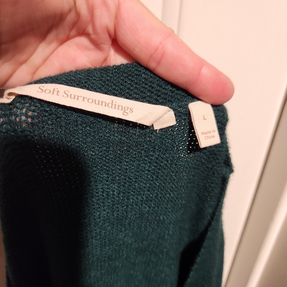 Soft Surroundings Green Chunky Pullover Sweater Holiday Christmas Large - Picture 4 of 7